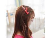 Korean Style Sweet Rabbit Ear Shaped Hair Side Clip Bobby Pin Red