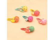 Korean Style Sweet Bowknot Little Ball Candy Color Children Hair Clip Random Delivery