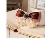 Korean Style Delicate Bowknot Lace Spring Clip Hair Clip Wine Red Pink White