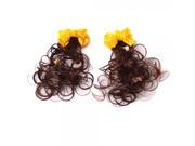 Bowknot Hair Clip with Flower Yellow