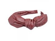 Cute Korean Style Rabbit shaped Imitation Leather Hair Band Wine Red