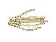 Pretty Ogreish Claw with Red Nails Rhinestone Alloy Hair Clip Golden