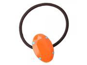 High Elasticity Hair Rope with Plastic Oval Decoration Orange