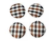 4 Pcs Elegant Thick Plaid Pattern Cloth Table Chair Foot Protector wothout Leather Colorful Color Random