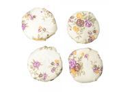 4 Pcs Elegant Thick Round Flower Pattern Cloth Table Chair Foot Protector Colorful Color Random