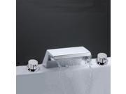 Double Handles Chrome Waterfall Bathroom Faucets Widespread