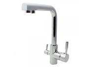 Swivel Kitchen Sink Basin Faucets Chrome Mixer Tap Two handle
