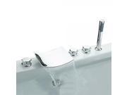Waterfall Widespread Bathroom Chrome Finished Bath Tub Faucets Mixer Taps