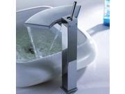 Single Handle Waterfall Sink Faucets Ultra Luxury Bathroom Polishing Basin Chrome Taps Tall