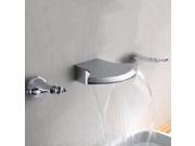 Double Handles Bathroom Wall Mount Waterfall Bathroom Faucet Chrome Finish Widespread