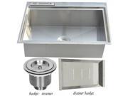 28 x 18 18 Gauge Durable Stainless Steel Single Bowl Hand Made Top Mount Kitchen Sink with Practical Draining Basket