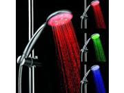 3.7D x 5.47L Inch ABS Water Saving Temperature Sensor RGB 3 Colors Changing LED Round Handheld Shower Heads