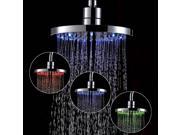 12 Inch Temperature Control Colors Round Copper 12 LEDs Fixed Rainfall LED Shower Head Silver