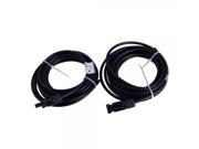 15FT 4mm2 PV Solar Cable w MC4 Connector One On Each Cable M F Black
