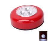 3 LED Mini Cordless Stick Tap Touch Night Light Red 3*AAA
