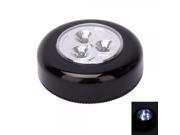 3 LED Mini Cordless Stick Tap Touch Night Light Black 3*AAA