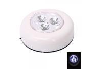 3 LED Mini Cordless Stick Tap Touch Night Light White 3*AAA