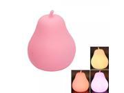 Colorful LED Light Pear Nightlight Lamp Pink