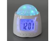 Second Generation Romantic Music Galaxy Star Projector Digital Alarm Clock White