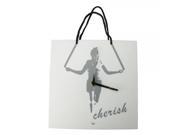 Creative Hand Bag Shaped Abstract Figure Rope Skipping Wall Clock White Black