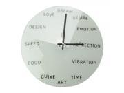 English Words Wall Clock Light Blue