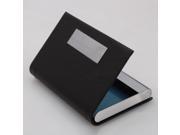 KE 9501 Horizontal and Rectangle Design Aluminum and Artificial Leather Business Card Holder Black