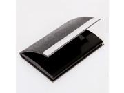 Horizontal Design Artificial Leather Metal Black Grain Business Credit ID Cardcase Holder Black