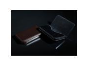 Korean Style Square PU Leather Male Business Card Holder Black