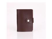 Leather Business Card Holder Unfold Style Coffee