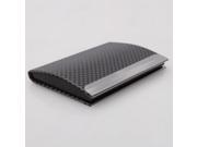 2135 C Cutout Horizontal Design Metal Business Card Holder Grey