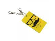 Cartoon Style Yellow Beard Shape Portable Solid Card Slot Card Holder with Key Chains