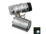 8MM 60X Zoom Portable Adjustable Focus Microscope Magnifier Silver Black