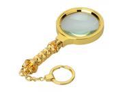 4X 60mm Handheld Magnifier Magnifying Glass with Carved Handle Golden