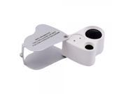 30X 60X Mini Pocket Magnifier Magnifying Eye Loupe Doule LED Lights Multiple Jewelry Identifying