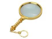 3 X 90mm Magnifier with Carved Handle 90 Golden