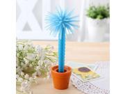 Creative Lovely Cactus Shape LED Lamp Plastic Ballpoint Wholesale Pen Blue