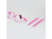 Creative Stationery Cute Cartoon Butterfly Glasses Plastic Gel Pen Black Core Pink