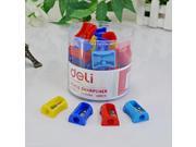 48pcs Deli Mini Portable Hand operated Pencil Sharpeners Pack Box packed Red Yellow Green Blue
