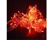 10M 100 LED Xmas Optical String Flashing Light Red
