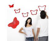 3D Butterfly DIY TV Wall Decoration Stickers Red