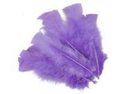 Flat Big Hair Feather Head Dress Flower Brooch Light Purple