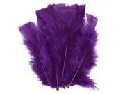 Flat Big Hair Feather Head Dress Flower Brooch Dark Purple