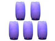 5Pcs Cylindrical Chinese Flying Sky Lanterns Kongming Light Purple for Festival