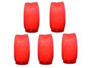 5Pcs Cylindrical Chinese Flying Sky Lanterns Kongming Light Red for Festival