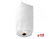 10Pcs Cylindrical Chinese Flying Sky Lanterns Kongming Light White