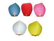 50pcs Wrapped Oval Shape Chinese Flying Sky Lanterns Kongming Light Color Mix with Card for Festival