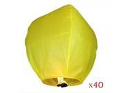 40Pcs Chinese Flying Sky Lantern Kongming Light Yellow for Festival