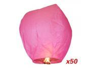50Pcs Chinese Flying Sky Lanterns Kongming Light Pink for Festival