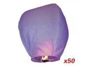 50Pcs Chinese Flying Sky Lanterns Kongming Light Purple for Festival