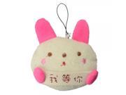 Cute Sweetheart Plush Bunny Pendant with Love Confession Words Red White